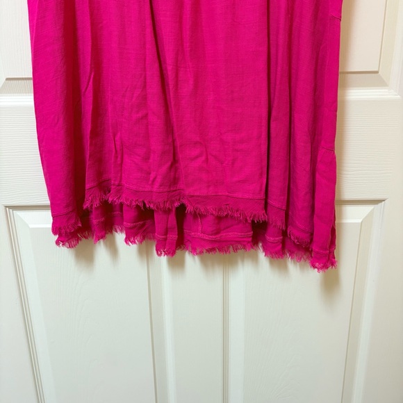 Umgee Hot Pink Frayed Hem Mini Dress XL NWT - Picture 2 of 6